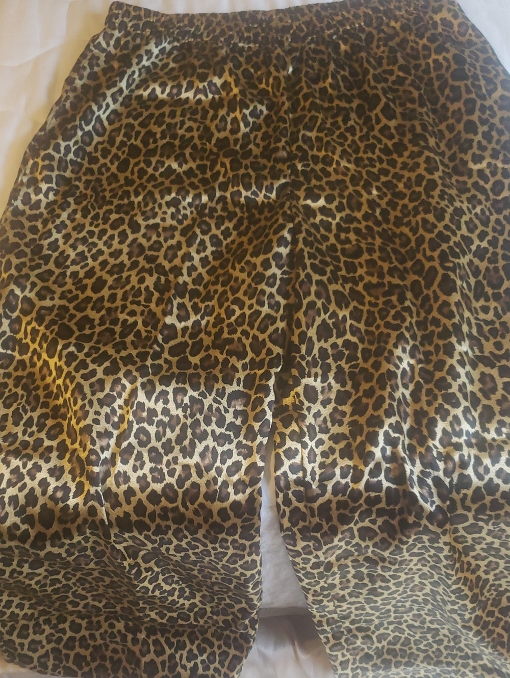 Victoria SECRET pajama Leopard Print Satin Bottoms - Brown